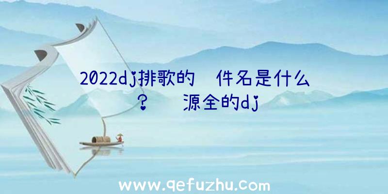 2022dj排歌的软件名是什么？